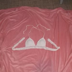 Hand knitted bathing suit top